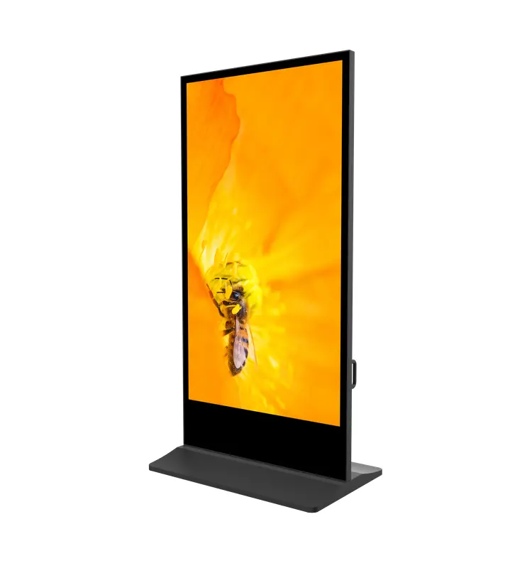 75 Inch Vloerstandaard Lcd-Scherm Reclame Display Kiosk Digitale Bewegwijzering Mediaspeler