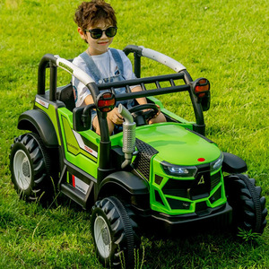 Tractor eléctrico infantil azul y naranja de 4 ruedas para niños de 2 a 4 años - Product Image 3