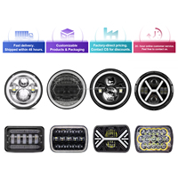 HYNBYZJ 7 "RGB LED Phares Halo Rond Led Phare Halo Phares 7 Pouces Noir Phares Haut Bas Faisceau Scellé