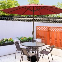 Ensemble de table et de chaises de jardin modernes avec parasol pour utilisation en parc, 3 pièces, résistant à l'eau, aux UV, meubles durables
