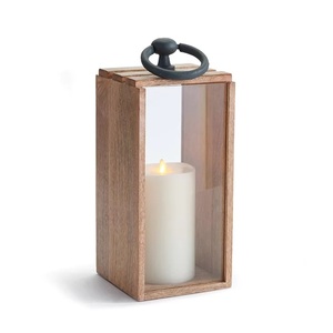 Lanterne carrée en bois faite à la main au design unique pour la décoration de Noël à la maison, utilisation en extérieur et en intérieur, lanterne à bougie de haute qualité - Product Image 1