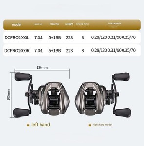 Moulinet de pêche à lancer DC Micro Baitcasting anti-recul, léger, en métal et nylon, double frein, rapport de transfert 7.0:1 <span class=keywords><strong>pour</strong></span> la pêche en rivière - Product Image 3
