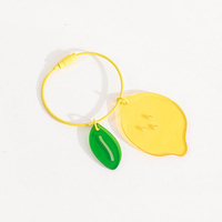 Porte-clés en acrylique personnalisés imprimés UV, motifs nuage transparent, citron, croissant de lune, vente en gros, directement de l'usine, personnalisables