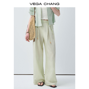 VEGA CHANG Completo Due Pezzi Verde Menta per Donna, Pantaloni a Vita Alta e Gamba Larga, Outfit Estivo Casual, Vendita all'Ingrosso - Product Image 2