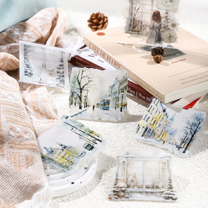10 hojas por paquete, pegatinas para mascotas, Serie de rimas de nieve de invierno, manual de paisaje de invierno, material decorativo, 6 modelos - Product Image 2