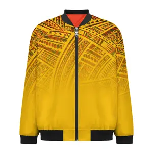 Kunden spezifische polynesische Bomber jacke Herren Kleidung Streetwear Herren Jacken Mantel Größe S-5XL dicke Baumwolle Aviator Jacken für den Winter