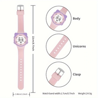 Montre numérique pour enfants avec oreilles de chat mignonnes, étanche 30M, montre pour enfants avec lumière LED, alarme, chronomètre, bracelet en PU pour enfants, filles, étudiants