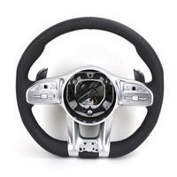 Volant de voiture personnalisé confortable en cuir pleine fleur semi-perforé pour Mercedes Benz W205 W212 W163 W164 X247 X166