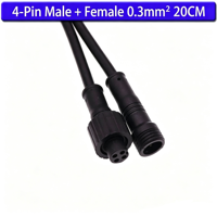 Connecteur d'extension spirale mâle-femelle étanche IP67 pour éclairage LED, aviation et capteurs, 2, 3 ou 4 broches