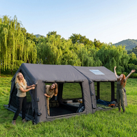 Tente de camping gonflable de luxe, imperméable, tissu Oxford haute densité 3000+ mm, coton/nylon 420D, une chambre, pour l'extérieur
