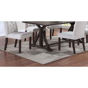 DB Modern Side <b>Chairs</b> 2pc Bone <b>White</b> Fabric Tufted Back with Rustic Espresso <b>Wooden</b> Legs for Home <b>Dining</b> Room - Product Image 6