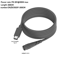 Câble mâle JILIAN 0.5/2/3/5/10M étanche pour ordinateur Starlink, en PVC/Nylon, charge rapide 5A PD 100W, port Type C DC 5.5x2.1mm