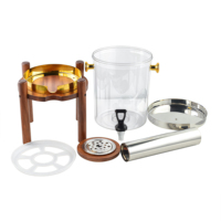 Dispensador de Agua Transparente de Gran Capacidad con Base de Madera para Fiestas, Cafeterías y Autoservicio