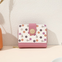 Porte-monnaie court de luxe Jialing 2025 pour femme, étanche, avec fermeture éclair, porte-clés et porte-cartes en PU de haute qualité