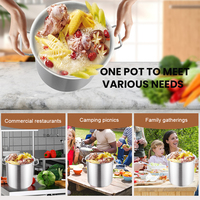 60QT 80QT 100QT Acier Inoxydable Commercial Restaurant Hôtel Cuisine Restauration Marmites à Soupe 9 17 24 28 32 58 68L Marmites Ensembles