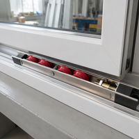 Roulette réglable pour porte et fenêtre en PVC, roulement à gorge à quatre roues en acier inoxydable pour cadre coulissant
