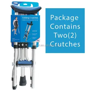 Lightweight Folding Aluminum Quad Cane Under Arm Crutches For Adults For Rehabilitation Therapy Supplies