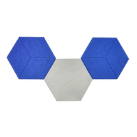 Panneaux acoustiques en PET à absorption sonore bleue haute densité, panneaux acoustiques en feutre polyester, carreaux muraux