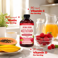 Multivitamine liquide en marque blanche OEM/ODM avec vitamines C, D3, E et B12 pour femmes adultes et enfants - Soutien immunitaire et végétalien