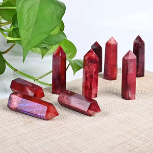 Vente en gros de cristaux naturels de haute qualité, points polis pour la guérison, artisanat en cristal, tour de pierre de lune rouge pour la décoration de la maison - Product Image 1