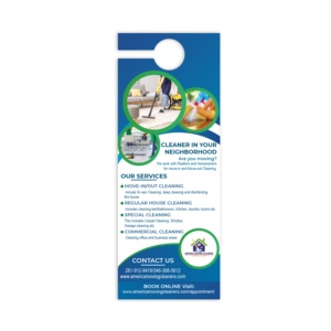 Impression personnalisée de prospectus publicitaires pour lavage à pression, à suspendre à la porte, pour l'immobilier, les hôtels, les bureaux, vente en gros, promotionnels - Product Image 3