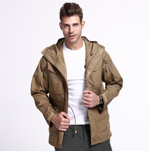 Manteau d'entraînement imperméable de camping de chasse en plein air <span class=keywords><strong>kaki</strong></span> <span class=keywords><strong>Veste</strong></span> coupe-vent tactique pour hommes - Product Image 1