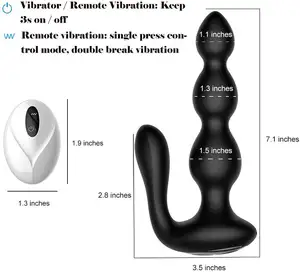 男性、女性、カップル用のリモコンシリコン振動アナルビーズバットプラグ肛門プラグ