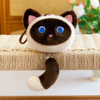 Porte-clés en peluche interactif ChatGPT AI Spirit Companion Robot Chat Calico Cat, avec fonction vocale intelligente, portable, pour sac, effet lavé