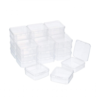 Petits récipients en plastique Boîtes carrées vides en plastique transparent de tailles mixtes pour l'organisation de petits objets bijoux