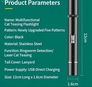 Puntero Infrarrojo Recargable por USB para Perros y Gatos, Puntero Multimodo con Luz UV para Detección de Hongos en la Piel, Juguete para Mascotas - Product Image 5