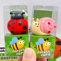 Nouvel effaceur de crayons mécanique au design abeille, coccinelle et escargot – Adorable motif en silicone de dessin animé pour étudiants