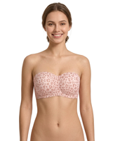 Soutien-gorge sans fil demi-bonnet bandeau sans bretelles, bonnet moulé sans couture, sous-vêtements féminins, vente en gros, usine OEM ODM personnalisée, imprimé léopard