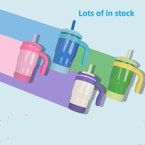 Mug de voyage isotherme personnalisé en acier inoxydable de 14 oz, écologique, avec poignée, paille et design moderne, anti-fuite - Product Image 4
