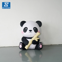 Modelo de Panda Gigante Inflable Personalizado, con Acabado Flocado, para Decoración y Publicidad en Eventos al Aire Libre