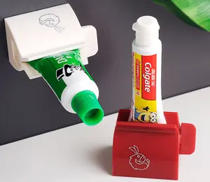 Espremedor de creme de plástico multifuncional para banheiro, tubo de plástico, espremedor de pasta de dente, espremedor de pasta de dente, dispensador de dentes