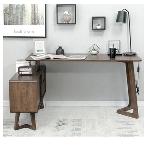 Bureau d'ordinateur en bois avec armoire à tiroirs, bureau, papeterie, bureau, maison - Product Image 3