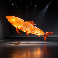 Ballon Gonflable Lumineux LED Poisson Volant Coloré de Bonne Qualité, Poisson Koi Porte-Bonheur Flottant, Ballon Air Dancer pour Spectacle de Drones, Affichage Événementiel