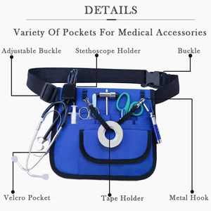 กระเป๋าคาดเอวทางการแพทย์สำหรับพยาบาลอเนกประสงค์กระเป๋าคาดเอวทำจากโพลีเอสเตอร์ทนทานมีซิปปิดเครื่องฟังกระเป๋ากระเป๋าใส่เครื่องฟัง - Product Image 2