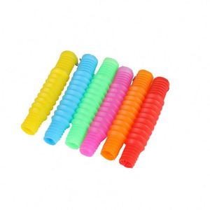 ของเล่นที่กำหนดเอง-ความแปลกใหม่ที่มีสีสันทางประสาทสัมผัสพวงกุญแจท่อ TPR ของเล่นบรรเทาความเครียดดึงและยืด - Product Image 5