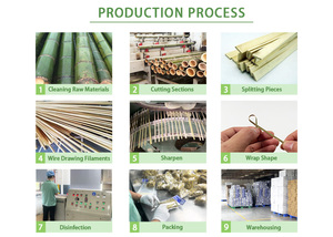 Tùy chỉnh tre tự nhiên Knot xiên dài bằng phẳng Gậy cho BBQ bên trái cây tre thắt nút xiên đóng gói trong túi - Product Image 5