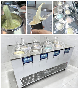Congélateur vertical 4 cylindres monophasé commercial à vitesse variable, machine à gelato à dessus ouvert avec contrôle de débordement, à vendre - Product Image 6