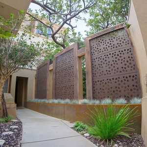 Gần đây ngoài trời Patio trang trí nhôm tấm màn hình bọc thép bên hàng rào tường laser cắt cho sự riêng tư hàng rào lưới mắt cáo cửa - Product Image 3