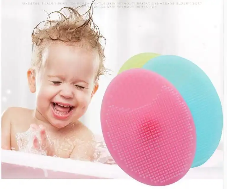 soft food grade baby bathing shower silicone baby brush for head