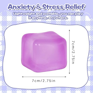 Juguete Antiestrés de Silicona Morada en Forma de Cubo de Hielo, Sensorial, de Rebote Lento, Suave al Tacto, para Niños y Adultos - Product Image 2