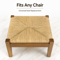 Assise de chaise de salle à manger traditionnelle en corde de jonc de mer tressée à la main, écologique, durable, naturelle, 30x38cm, panneau de remplacement