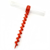 57482B-2 # piquets de tente de plage orange en plastique PC robuste avec couvercle transparent piquets et maillets de tente à usage extérieur