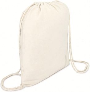 Custom Logo Outing Laundry Lunch School Camping Reusable Canvas <b>Backpack</b> Beige Printed Drawstring Bags - Product Image 4