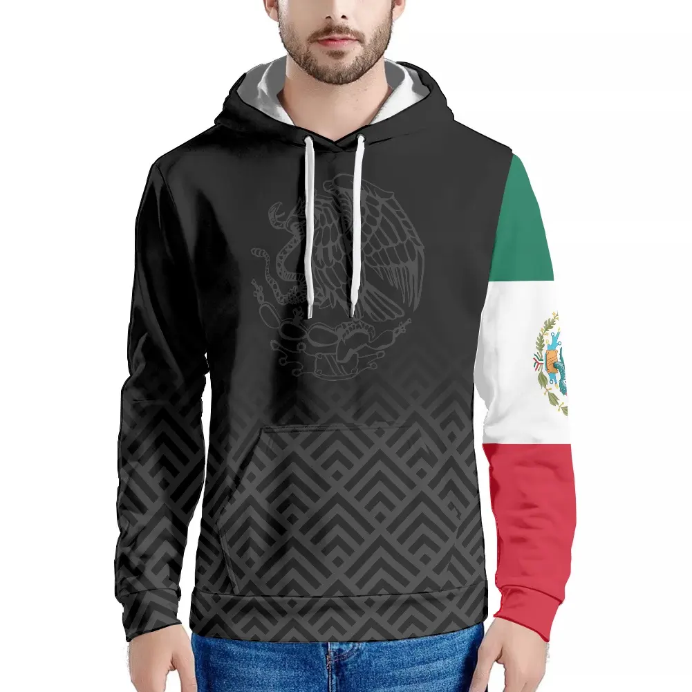 Hoodie meksika ülke bayrağı sublime baskı Hoodies erkekler kadınlar için Unisex özel spor rahat kazak Polyester Hoodies 2022