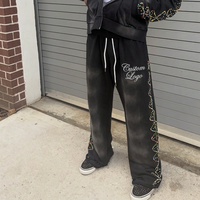 Pantalon de survêtement homme taille haute coupe large vintage streetwear Y2K gothique avec logo personnalisé