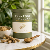 Mélange pour l'humeur : 250mg de racine de Kava et Mucuna – Soutien au sommeil et à la relaxation pour adultes, végétalien, sans OGM, saveur fruitée, en poudre – OEM/ODM